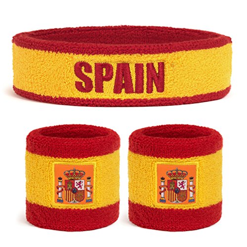 Image of Suddora Country Headband & Wristbands Set (Includes 2 Wrist & 1 Head Sweatband), Highly Moisture Wicking