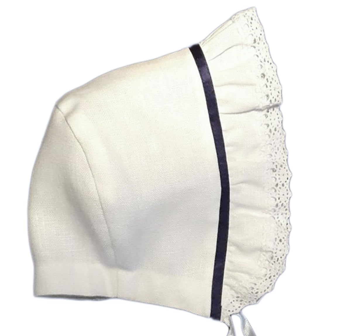 Taufmütze Junge und Mädchen für Taufkleid aus weißem Leinen – Taufhauben Baby Größe 62-86
