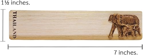 Vista 50 de WitnyStore Marcapáginas de madera tallada de 7 pulgadas de largo, elefante para papá y bebé, hecho a mano, accesorio de artesanía de madera único