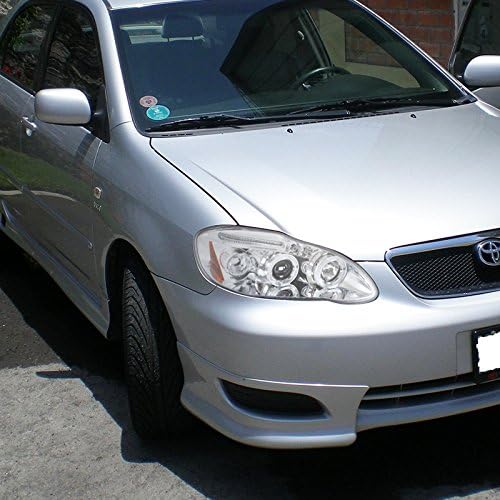 Amazon Com Spec D Tuning Dual Halo Led Chrome Housing Clear Lens Projector Headlights For 03 08 Toyota Corolla Head Light Assembly Left Right Pair Automotive