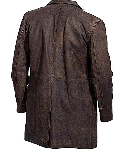 Genuine Leather Long Trench Coat for Winter Wear - Top Grain Cowhide Leather -2