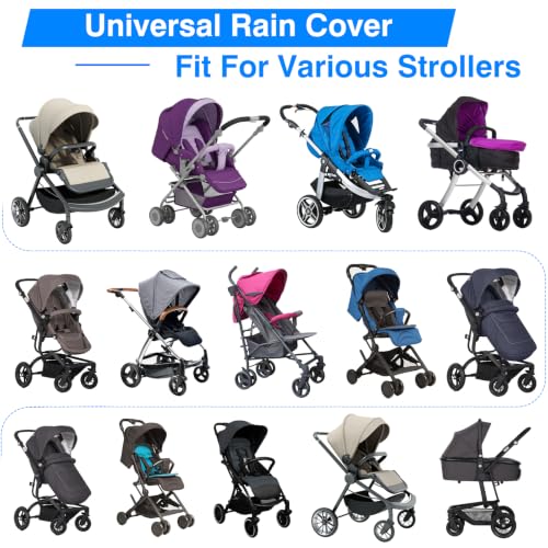 Image of TUPI Stroller Rain Cover, Protector for Wind, Rain, Dust, Snow-Universal | Outdoor Weather Shield with Clear View,Premium PVC Material,Easy to install,Durable Zipper Design,Breathable & Durable