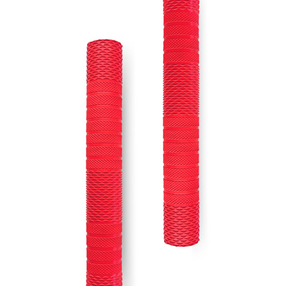 PROVERVE Premium Rubber Grips Red Colour for Full Size Cricket Bat Handle, Jointless Construction for Enhanced Performance with Better Shock Absorption, (Pack of 2)