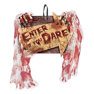 Amscan 241203 – hangbord Enter If You Dare Creepy Carnevil, van MDF-materiaal, afmetingen 22,8 x 29,2 cm, zombie…