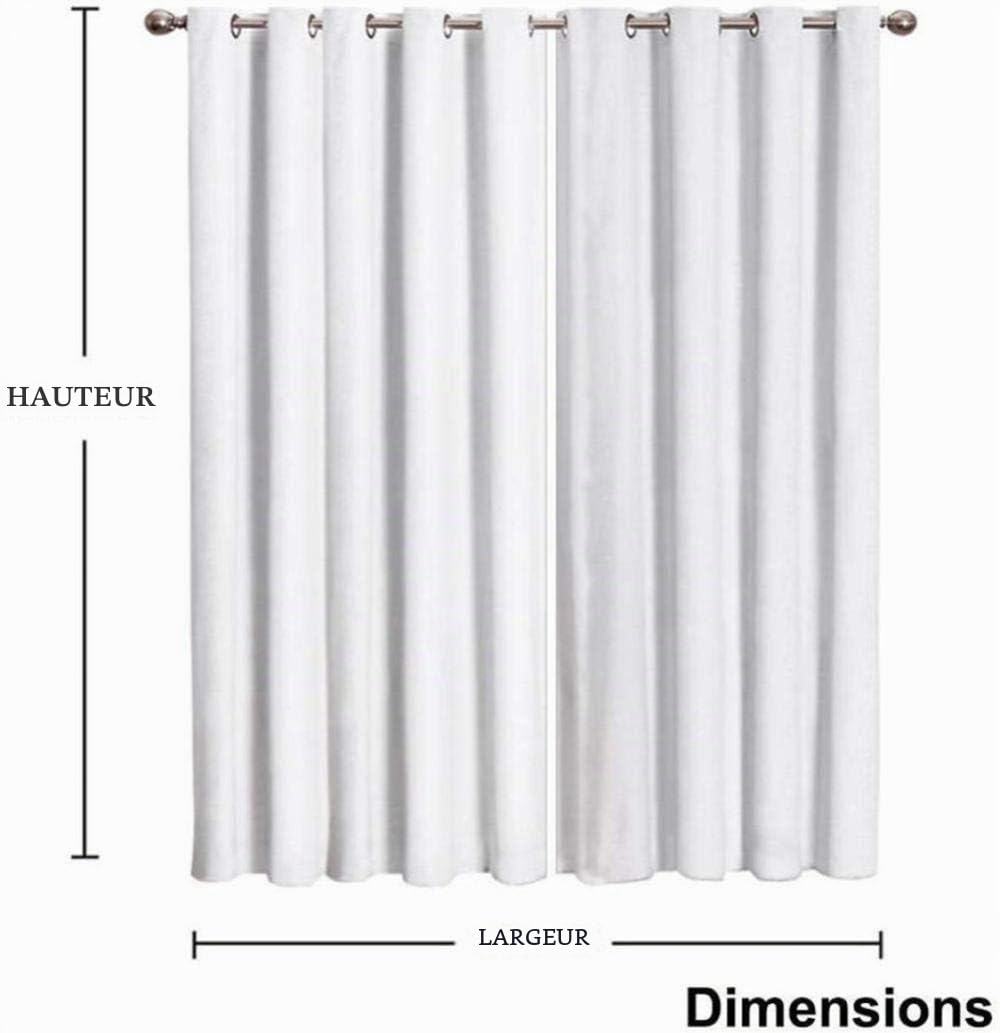 Lot de 2 Rideaux Occultants à Oeillets en Effet marbre Blanc Draperies Isolant Thermique avec à Rideau pour Chambre et Salon 110x215cmx2 Pièces