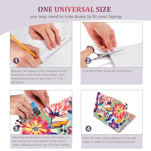 Image of Laptop Notebook Skin Sticker Cover Decal, 12 13 13.3 14 15 15.4 15.6 inch Laptop Vinyl Skin Sticker Cover Art Protector Decal Universal, Graffiti Flower