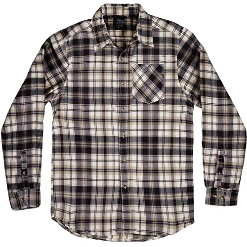 Mossy Oak Flannel Shirt for Men, Buffalo Plaid Long Sleeve Mens Flannel Shirts, Soft Flannels for men, a Traditional Look with New Age Comfort, Black Check, X-Large