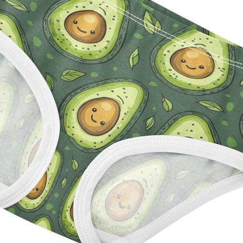 ZZKKO Green Avocado Cute Girls Underwear Toddler Panties for Girls Comfort Brief Size 2T-8Y3