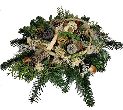 Grabschale mit echter Tanne - Winter, Gesteck Friedhof von Flora Trans