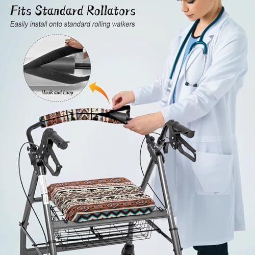 Image of Tribal Horse Rollator Walker Seat and Backrest Covers Easy to Install Accessories for Rollator Walkers Universal Walkers Seat Covers for Seniors Women Men