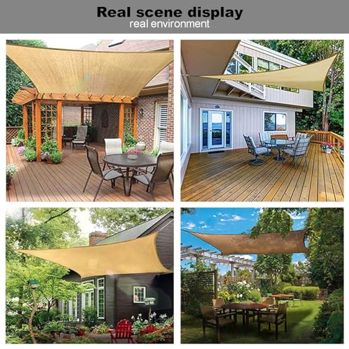 LXBche Shade Sail Awning Shelter Waterproof Sun Shade Sail Canopy Shade Sail Hardware UV Block Sun Shades Outdoor for Patio Backyard Lawn Garden (Color : A, Size : 2 * 5m)