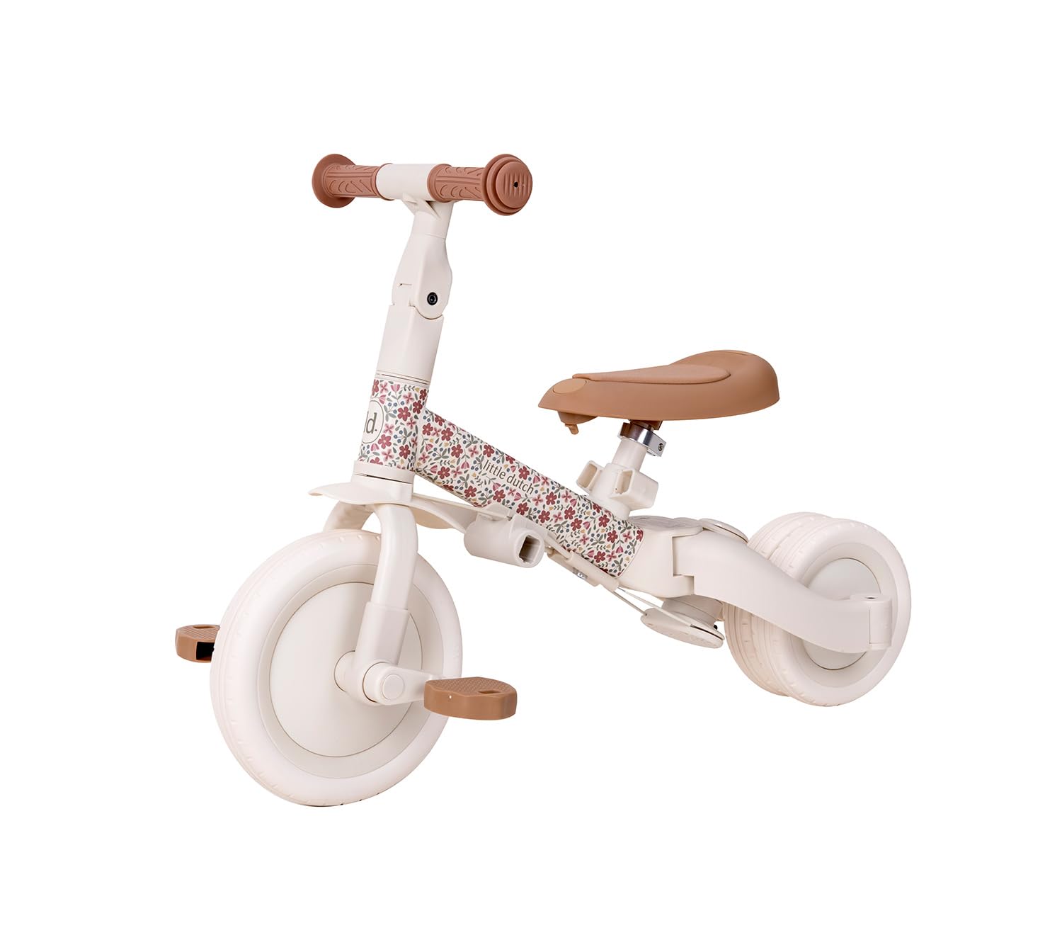 Little Dutch 4-in-1 Dreirad mit Schubstange Laufrad - Sunny Flower Offwhite