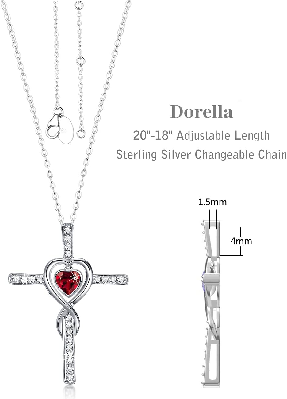 Dorella Love Infinity Necklace for Her Valentines Day Birthday Gifts Wife Mom February March Birthstones Amethyst Aquamarine Emerald Jewelry 925 Sterling Silver - Image 4