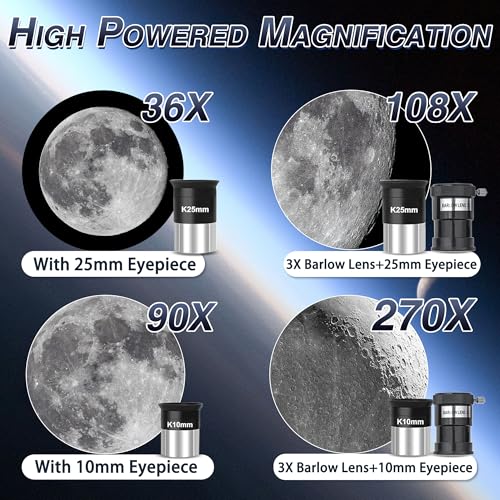 undefined Telescope, 90mm Aperture 900mm Astronomical Refractor Telescope for Adults High Powered - Multi-Coated Professional Telescopes for Astronomy Beginners with AZ Mount, Portable Carry Bag, Phone Adapter の商品画像 2