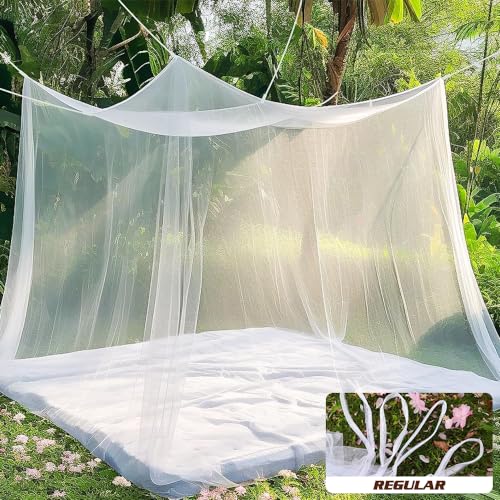 Moskitonetz 200 x 220 x 200 cm, Moskitonetz Bett, Feinmaschig und langlebig, Mosquito Net Bed für Zuhause und Camping Geeignet.