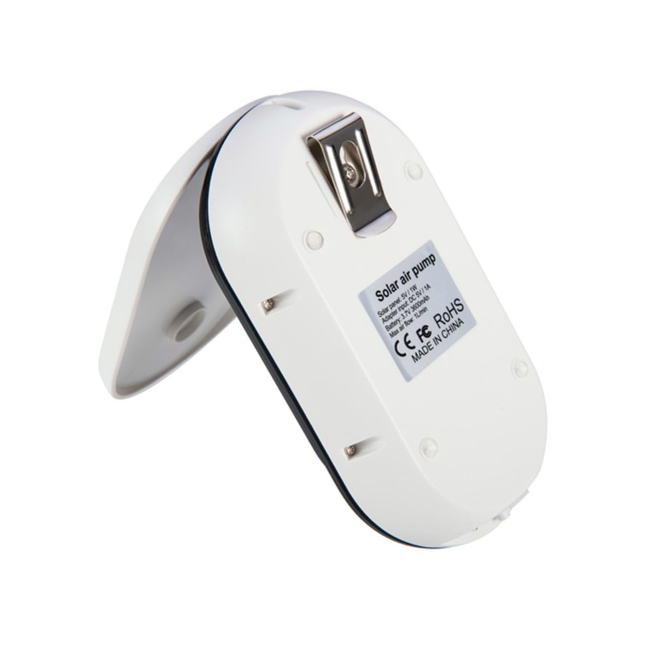 Pompe à Oxygène Solaire pour Aquarium Portable 3600 Mah Noire