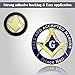 ASmileIndeep Masonic Prince Hall Car Emblem Round Blue & Gold Freemason Metal Car Auto Decal