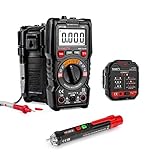 KAIWEETS 4000 Counts TRMS Auto-Ranging Digital Multimeter HT113B & Non-Contact Voltage Tester & Electrical Outlet Tester/GFCI Tester (Multi-Tools)