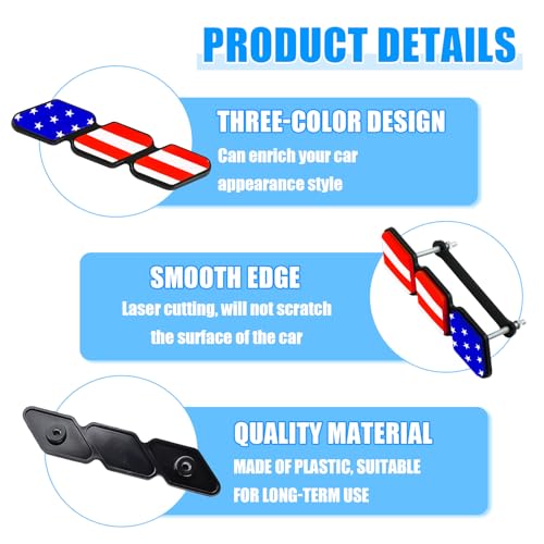 Image of Tri-Color Grille Badge, 3-Color Front Grille Badge Emblem Logo Decoration, Tri-Color Grille Badge Emblem Car Decoration Accessories Fit for Tacoma 4Runner RAV4 Highlander (Colorful Flag)