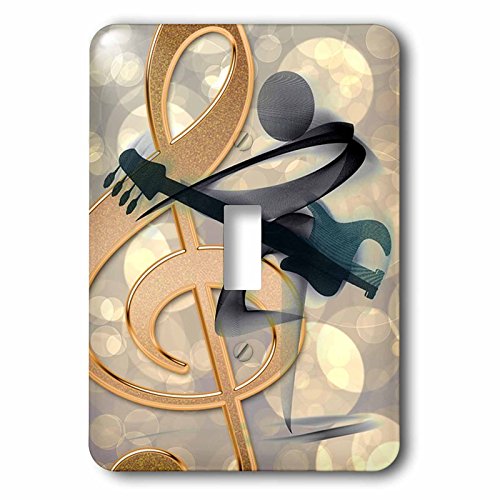 Interrupteur à bascule unique notes de musique multicolore métal - 3