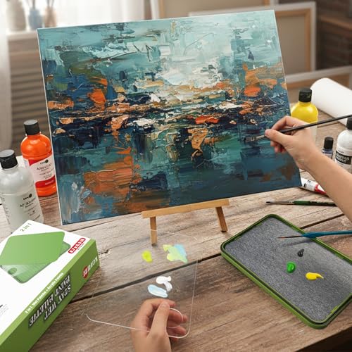 Image of Wet Palette and Acrylic Paint Palette, 2-in-1 Set with 30PCS Artist Paint Brushes for Acrylic Painting, 100PCS Hydration Paper and 4PCS Sponges for Canvas & Hobby Art Projects
