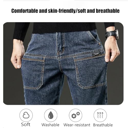 Mecutie Jeans, Men's Comfortable Multi-Pocket High-Durability Work Jeans, Motorcycle Jeans, Fashionable Stretch Pants3