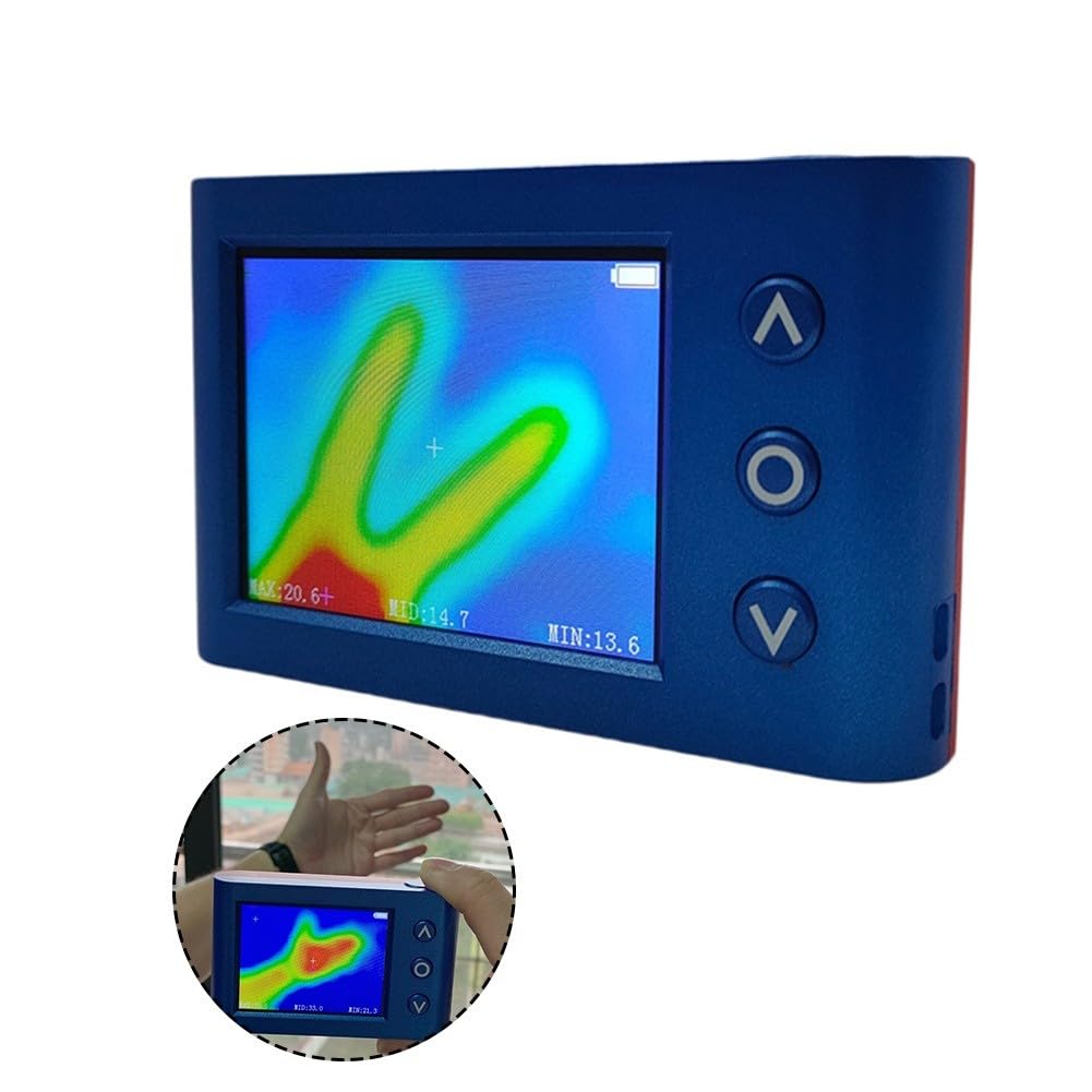 MLX90640 Termómetro infrarrojo digital, 32 x 24 pulgadas con LCD de 24 pulgadas, emisividad ajustable 01-099, detector de calor portátil recargable PCB y temperatura corporal