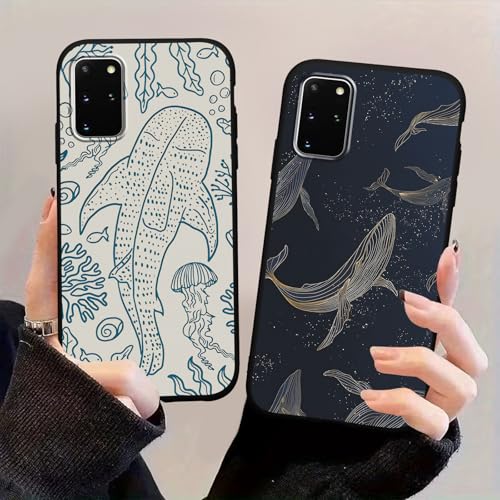 NBCDSUJ 2 Pack Cute Summer Phone Cases for Samsung Galaxy S20 Whale Shark Ocean Coral Reefs Jellyfish Phone Case for Girls Women Boy Men,Shockproof Cover Funda for Samsung S20 6.2 Inch