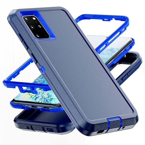 AYMECL for S20 Plus Case [Military Grade] 3 in 1 Heavy Duty Full Body Shockproof Protection Phone Case for Samsung Galaxy S20+ 5G 6.7 inch Dark Blue+Blue
