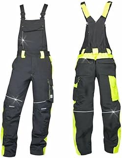 AH6402 - Peto de trabajo para hombre, color negro y amarillo negro y amarillo 48