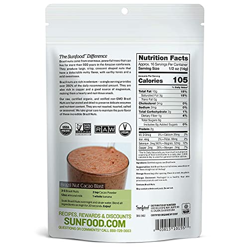 Sunfood Macadamia Nuts & Brazil Nuts Bundle (2) 8Oz Bags #TOP4