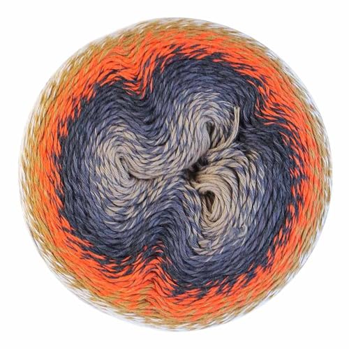 Image of Scheepjes Whirl Yarn Cake, 1,094 yd (1000 m) - 771 Jumpin' Jaffa Pop, Cotton-Acrylic Blend