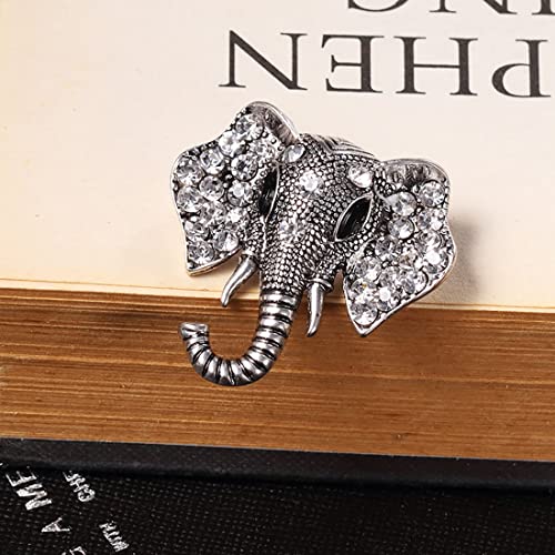 2PCS Animal Brooch Vintage Alloy Inlaid Rhinestone Female Elephant Collar Brooch Pin Badge for WOMEN - Image 3