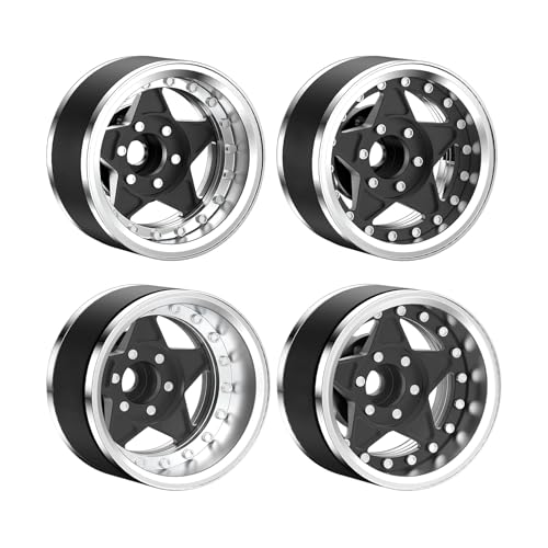 1.9 Beadlock Wheels, 4 Pcs Adjustable Offset 1.9 Wheels, Aluminum 1.9 Crawler Wheels for 1/10 RC Crawler TRX4 TRX6 Axial SCX10 I II III Redcat GEN7 GEN8 Upgrades