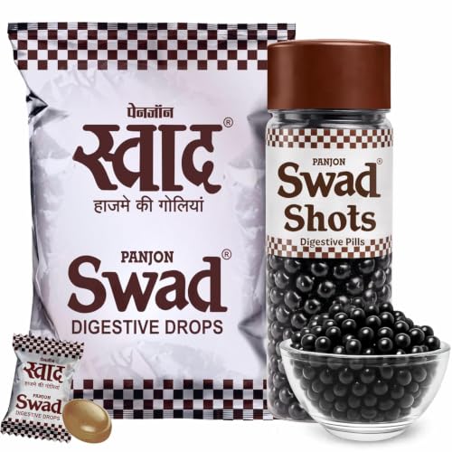 Image of PANJON SWAD Digestive Candy (50 Pcs) & Swad Shots Pachak Goli (300 Pcs) | Ayurvedic Mukhwas & Mouth Freshener Combo | 2 Pack