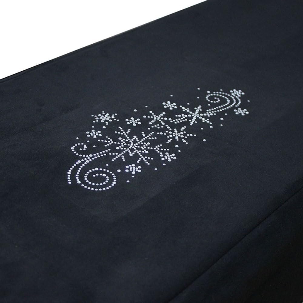 Generico Copertura Antipolvere per Pianoforte Elettronico, in Finta Pelle Scamosciata Spessa, Universale per 88 Tasti, Antipolvere E Impermeabile con Motivo A Fiocchi di Neve (Black)