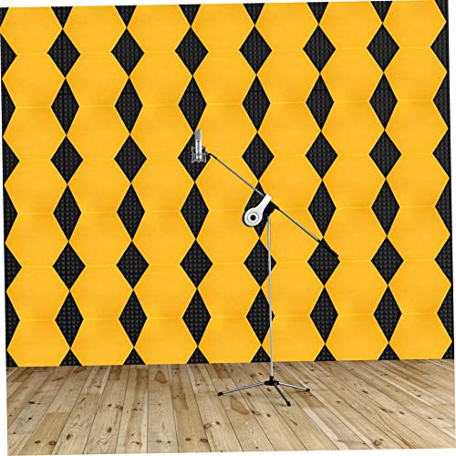 Paneles acústicos 5 piezas para reducción de ruido, aislamiento de pared insonorizante de fibra de poliéster, placas absorbentes para estudio, oficina, KTV y gimnasio adhesivas naranja miniatura 4