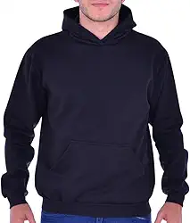 Blusa de Frio Moletom Flanelada Bolso Canguru com Capuz Masculina