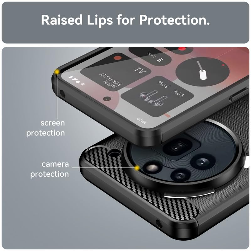 Image of Hybrid Carbon Fiber Back Case for Nothing Phone 3A Pro (Black)