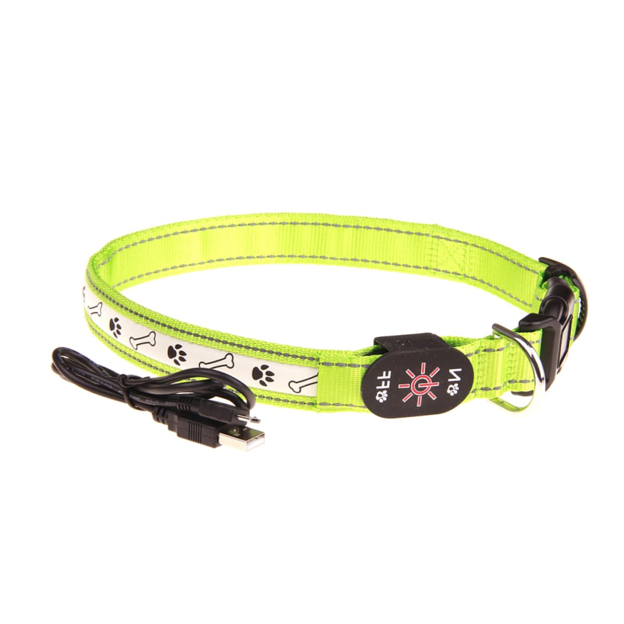 BESPORTBLE 2pièces Collier LED pour Chien Collier Lumineux Rechargeable USB pour Sécurité avec Design De Moyenne Vert