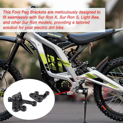 Image of Foot Pegs Bracket Surron Foot Rest Brackets Motorcycle Footbracket CNC Aluminum Foot Peg Pedal Bracket Kit for Light Bee Sur-Ron S /X Dirt Bike black