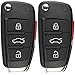 KeylessOption Keyless Entry Remote Control Car Uncut Ignition Key Fob Replacement for Audi MYT-4073A (Pack of 2)