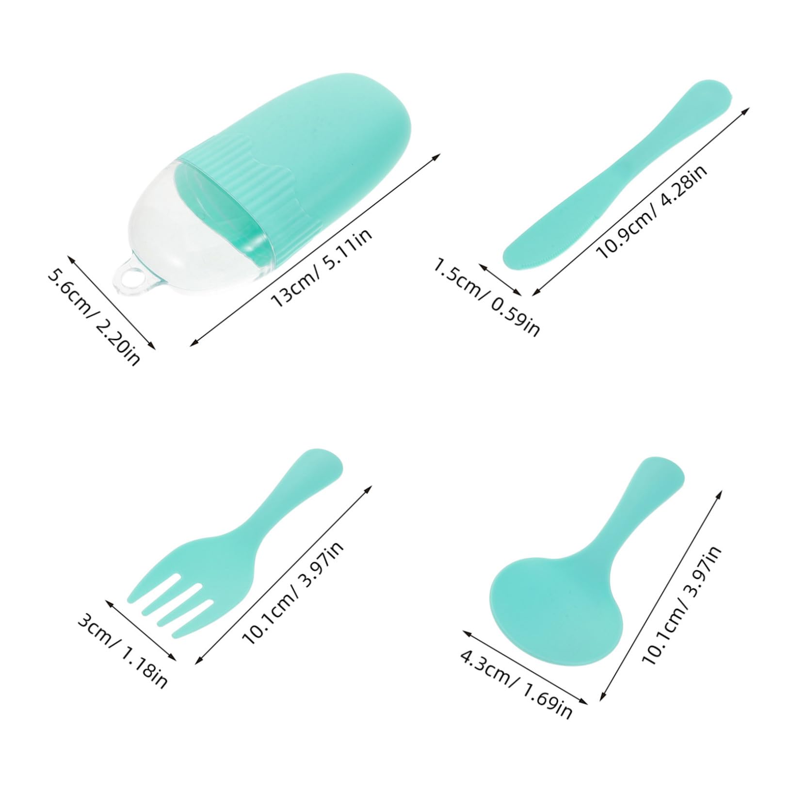 CIYODO 3 Sets Portable Reusable Utensils with Case of Camping Cutlery Kit Includes Fork Spoon Chopstick Holder for Outdoor Travel Picnics and Backpacking