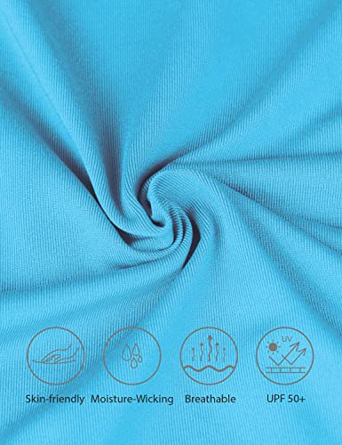 Baleaf Women's Hiking Long Sleeve Shirts With Face Cover Neck Gaiter Upf 50+ Lightweight Quick Dry Spf Fishing Running Hoddie Blue Size L #TOP2