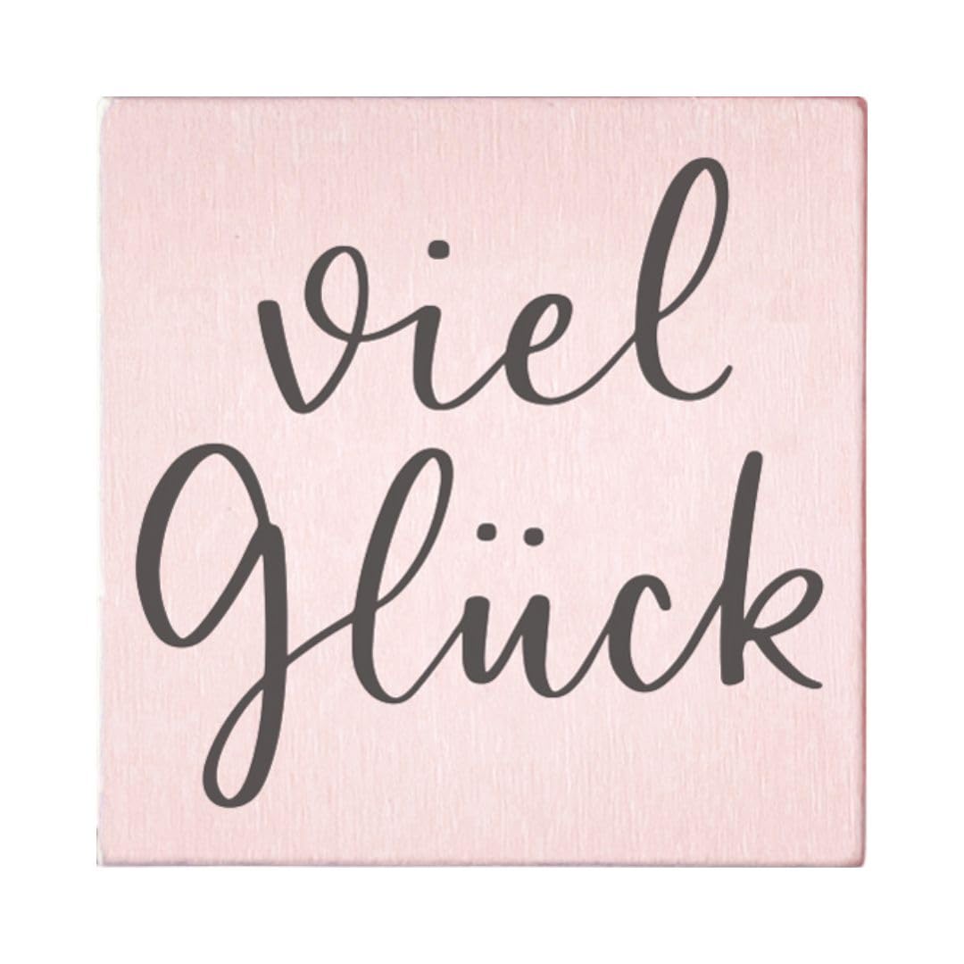 May and Berry Wooden Stamp Glück 45 x 45 mm, Pink — image 1