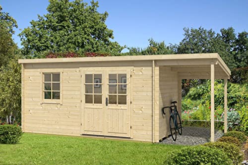 Carlsson Gartenhaus York mit Schleppdach aus Holz Gartenhaus mit 40 mm...