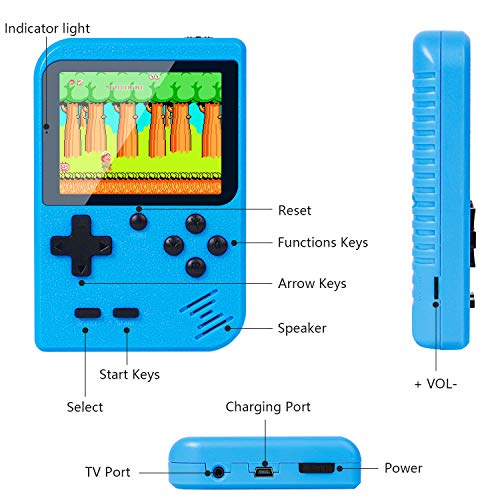 Retro Handheld Game Console With Protector Case, 400 Free Classical FC Games Support for Connecting TV & Two Players, Portable Video Game Gifts for Adults & Kids 8-12 90s Retro Toys