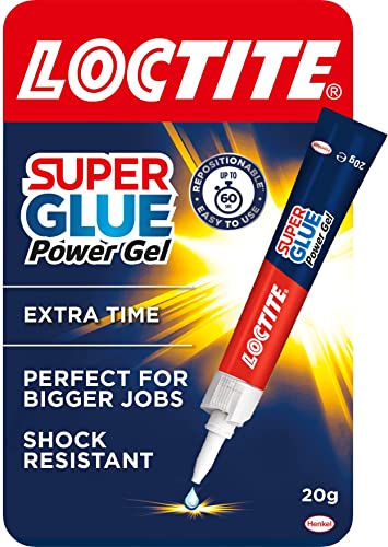 Loctite Super Glue Power Gel de 20 g, adhesivo multiusos para reparaciones, pegamento transparente súper fuerte para varios materiales, superpegamento para reparaciones precisas, 1 x 20 g (el embalaje