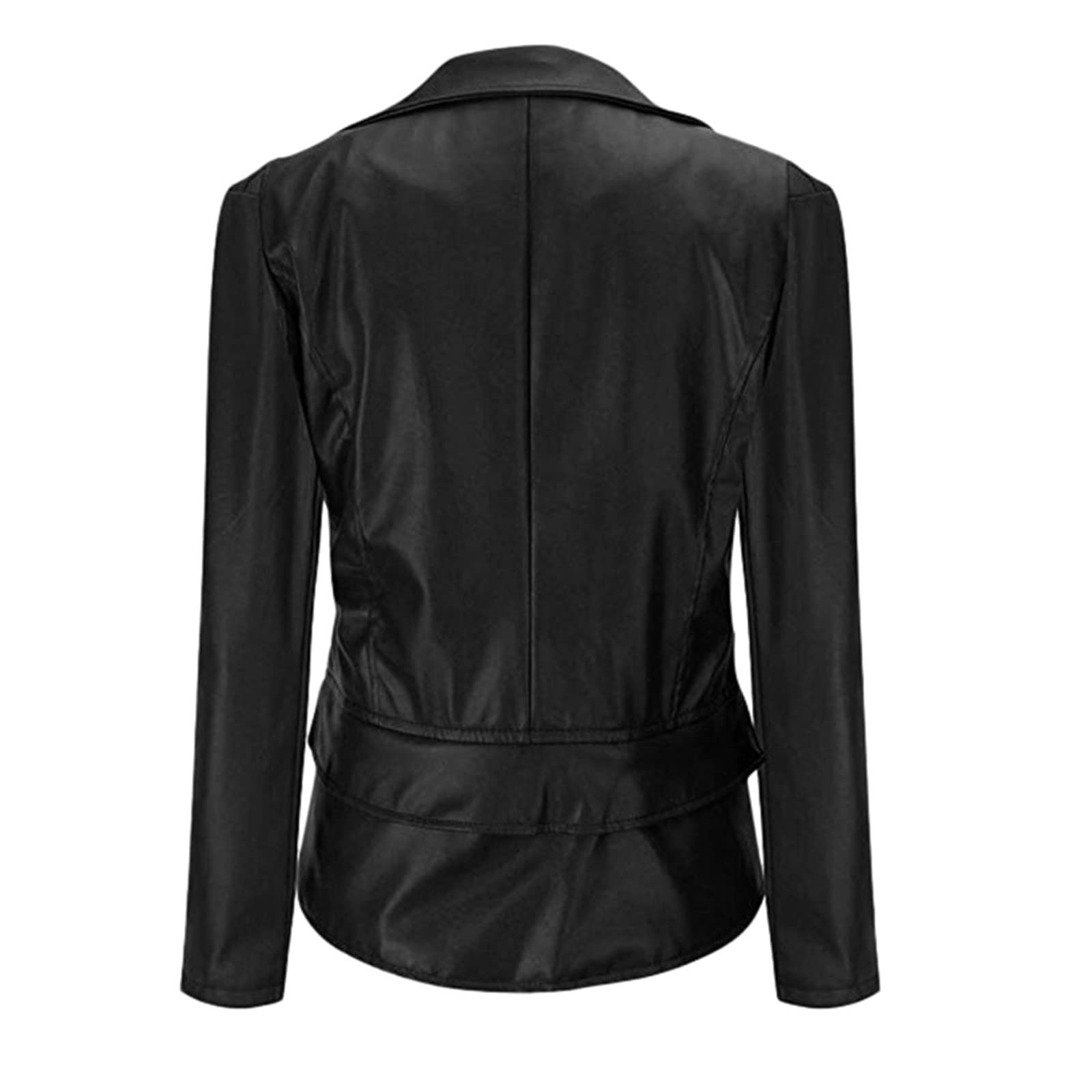 Generisch Damen PU Leder Jacke Frühling Herbst Bekleidung Kurz Moto Biker Mantel Bomberjacke Damen Herbst GefüTtert Oversize Lederjacke Damen GefüTtert