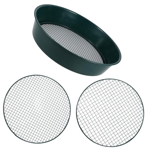 KAILIKETIY 三孔径属製土ふるい ガーデン用耐久アイアン製 メッシュ交換可能 滑らかエッジ 園芸用土壌選別ツール 効率的な土壌ふるい作業